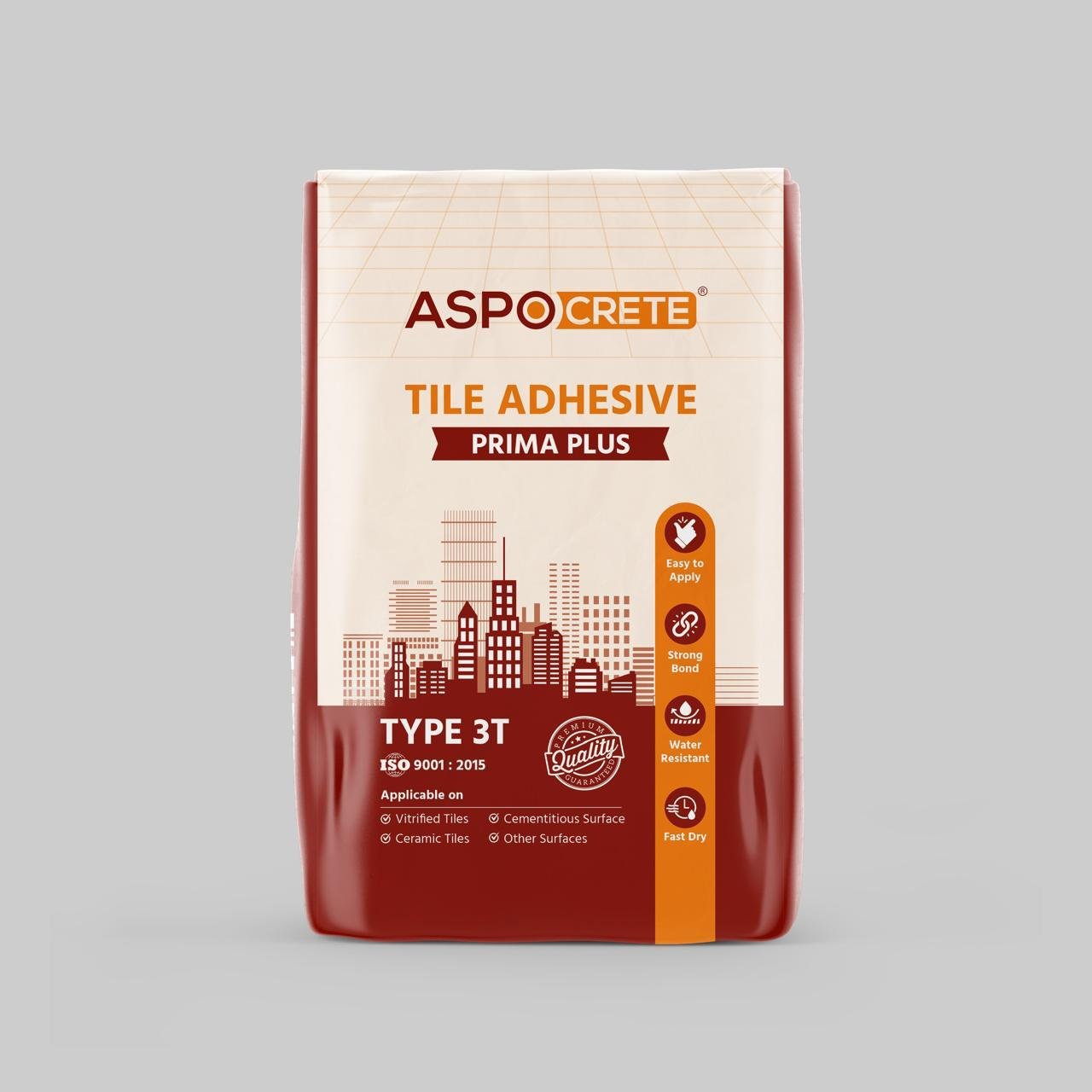 Tile Adhesive – Prima Plus packaging — Aspocrete Tile & Stone Fixing Solutions